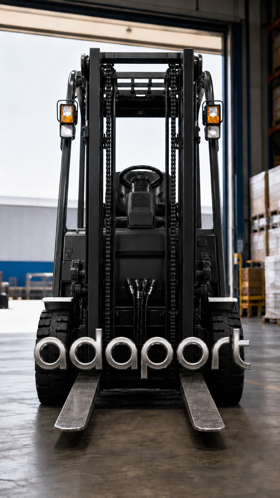 Depo içinde palet taşıyan forklift